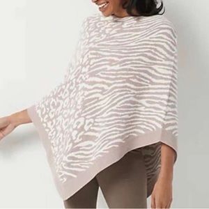 NWT Barefoot Dreams Poncho CozyChic Ultra Lite Ocean Breeze Poncho Faded Rose